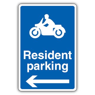 Resident Parking - Mandatory Motorcycle Parking - Arrow Left