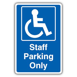 Staff Parking Only - Mandatory Disabled - Blue