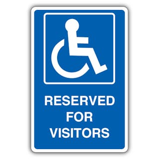 Reserved For Visitors - Mandatory Disabled - Blue