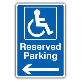 Reserved Parking - Mandatory Disabled - Blue Arrow Left