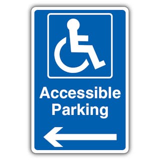 Accessible Parking - Blue Arrow Left
