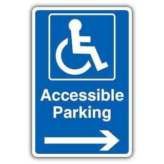 Accessible Parking - Blue Arrow Right