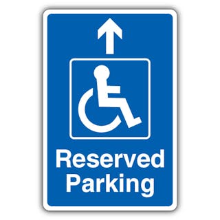 Reserved Parking - Mandatory Disabled - Blue Arrow Up