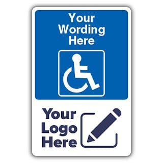 Custom Wording Disabled Parking Icon - Large Your Logo Here