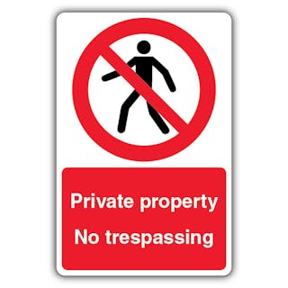 Private Property No Trespassing - No Pedestrians Circle