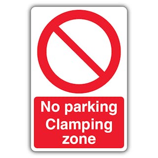 No Parking Clamping Zone - Prohibitory Blank Circle