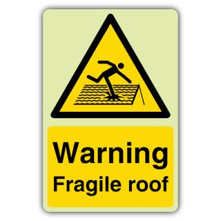 Photoluminescent Warning Fragile Roof