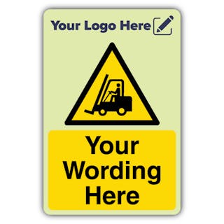 Warning Forklifts - Portrait - Your Logo Here