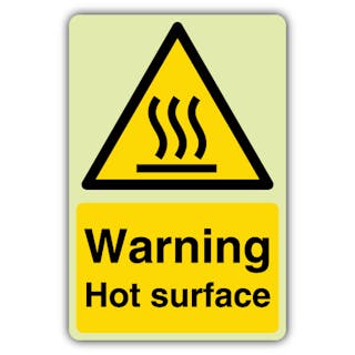 Photoluminescent Warning Hot Surface