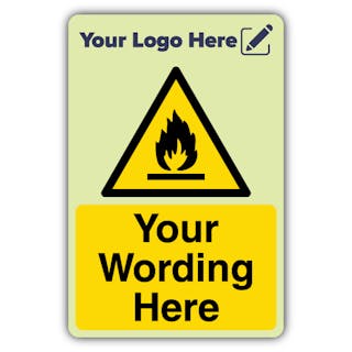 Flammable Substance - Portrait - Your Logo Here