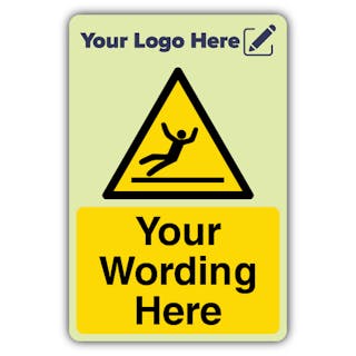 Risk of Slipping - Portrait - Your Logo Here