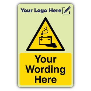 Battery Charging - Portrait - Your Logo Here
