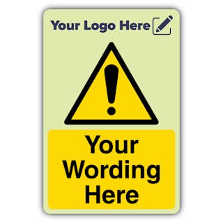 Hazard Warning - Portrait - Your Logo Here