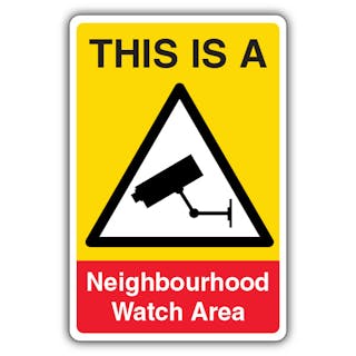 This Is A Neighbourhood Watch Area - White CCTV Traingle