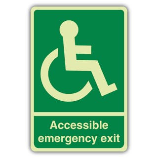 Photoluminescent Accessible Emergency Exit - Wheelchair Right