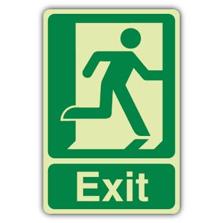 Photoluminescent Exit Man Running Right 