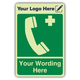 First Aid Call Point - Portrait - Your Logo Here