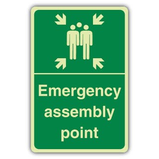 Photoluminescent Emergency Assembly Point with Family 