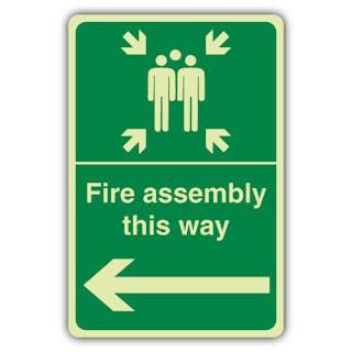 Photoluminescent Fire Assembly This Way - Arrow Left