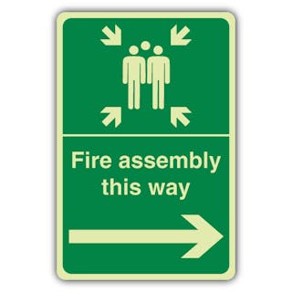 Photoluminescent Fire Assembly This Way - Arrow Right 