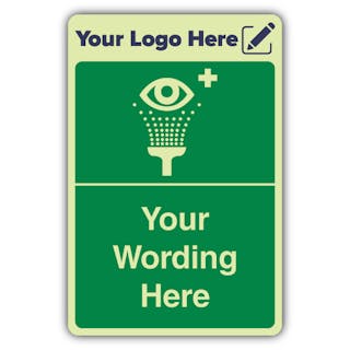 Emergency Eye Wash - Portrait - Your Logo Here
