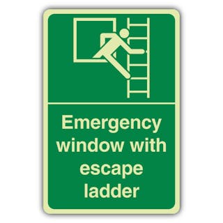 Photoluminescent Emergency Window With Escape Ladder