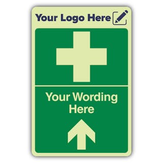 First Aid Arrow Up - Portrait - Your Logo Here