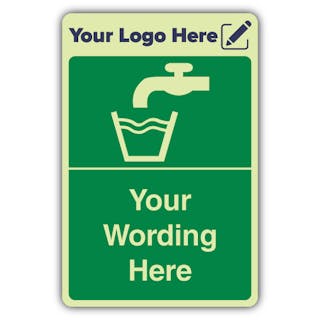Drinking Water - Portrait - Your Logo Here
