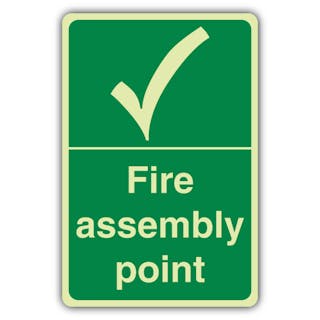 Photoluminescent Fire Assembly Point With Tick 