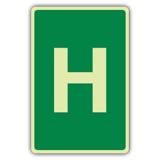 Photoluminescent H Label - Full Green