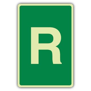 Photoluminescent R Label - Full Green