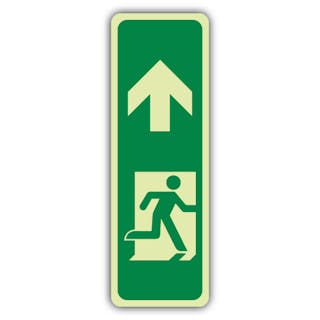 Photoluminescent Portrait Fire Exit Man Running Up