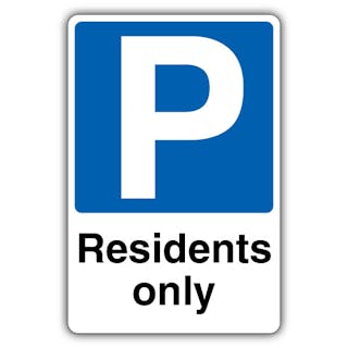 Residents Only - Mandatory Blue Parking