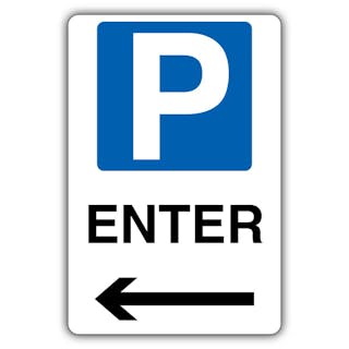 Enter - Mandatory Blue Parking - Arrow Left