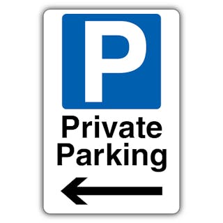 Private Parking - Mandatory Blue Parking - Arrow Left