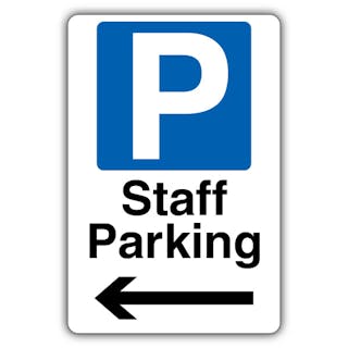 Staff Parking - Mandatory Blue Parking - Arrow Left