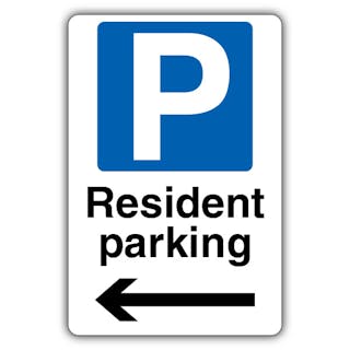 Resident Parking - Mandatory Blue Parking - Arrow Left