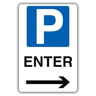 Enter - Mandatory Blue Parking - Arrow Right