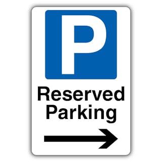 Reserved Parking - Blue Parking - Arrow Right