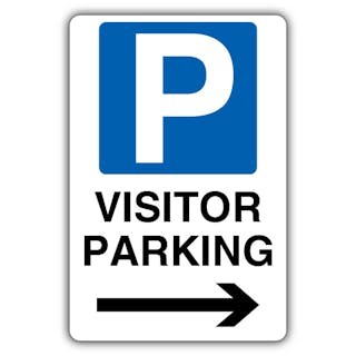 Visitor Parking - Mandatory Blue Parking - Arrow Right