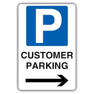 Customer Parking - Mandatory Blue Parking - Arrow Right