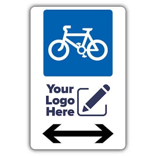 Large Bicycle Parking Icon Arrow Left/Right - Large Your Logo Here