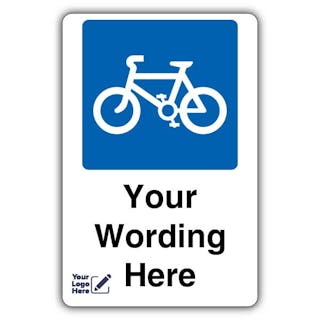 Large Bicycle Parking Icon Custom Wording - Your Logo Here
