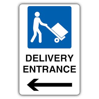 Delivery Entrance - Mandatory Loading Vehicle - Arrow Left