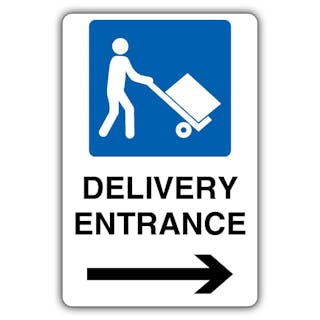 Delivery Entrance - Mandatory Loading Vehicle - Arrow Right