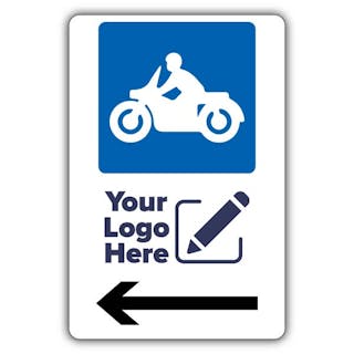 Large Motorbike Parking Icon Arrow Left - Large Your Logo Here