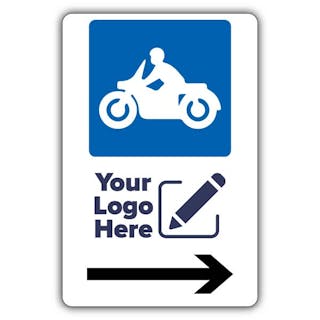 Large Motorbike Parking Icon Arrow Right - Large Your Logo Here