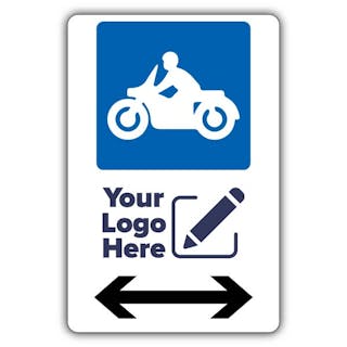 Large Motorbike Parking Icon Arrow Left/Right - Large Your Logo Here