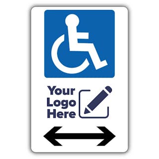 Large Disabled Parking Icon Arrow Left/Right - Your Logo Here