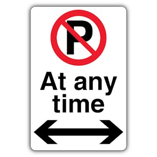 At Any Time - Prohibition 'P' - Black Arrow Left/Right
